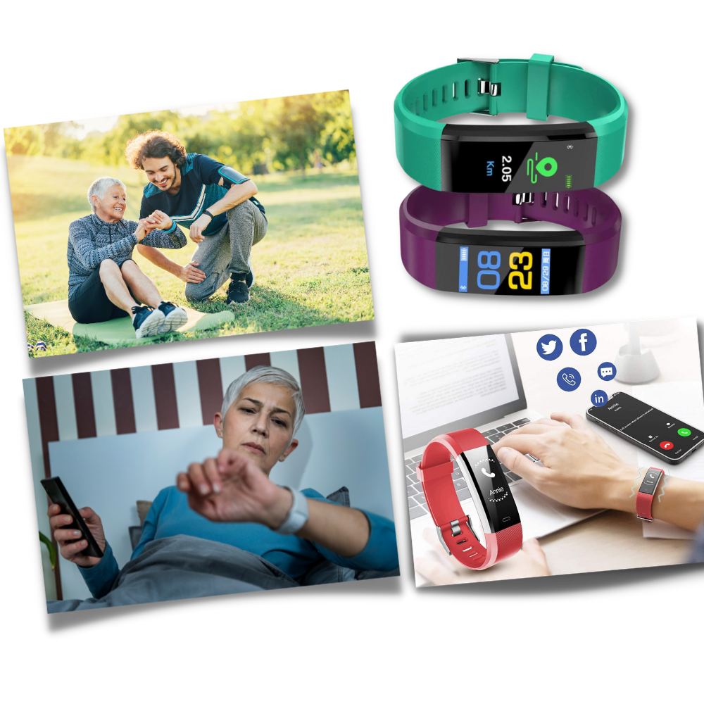 VitaBand | Senioren Smartwatch met Gezondheidsmonitor en Groot LED-Scherm