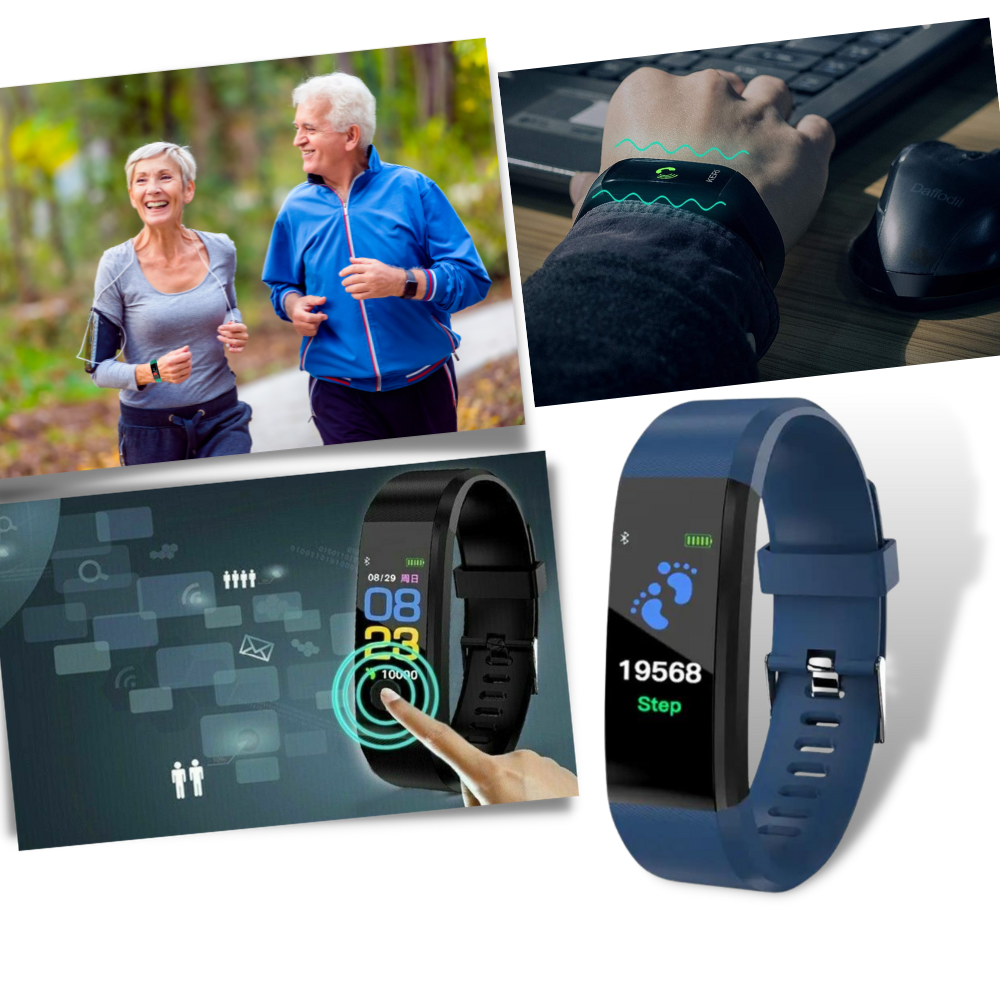 VitaBand | Senioren Smartwatch met Gezondheidsmonitor en Groot LED-Scherm